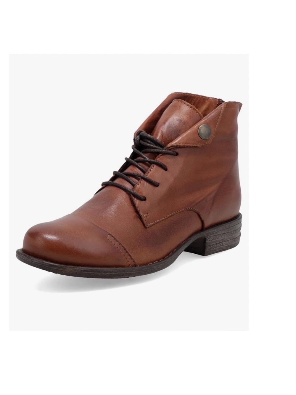 Miz Mooz Brown Leather Lace-Up Ankle Boots Women’s - Picture 2 of 16